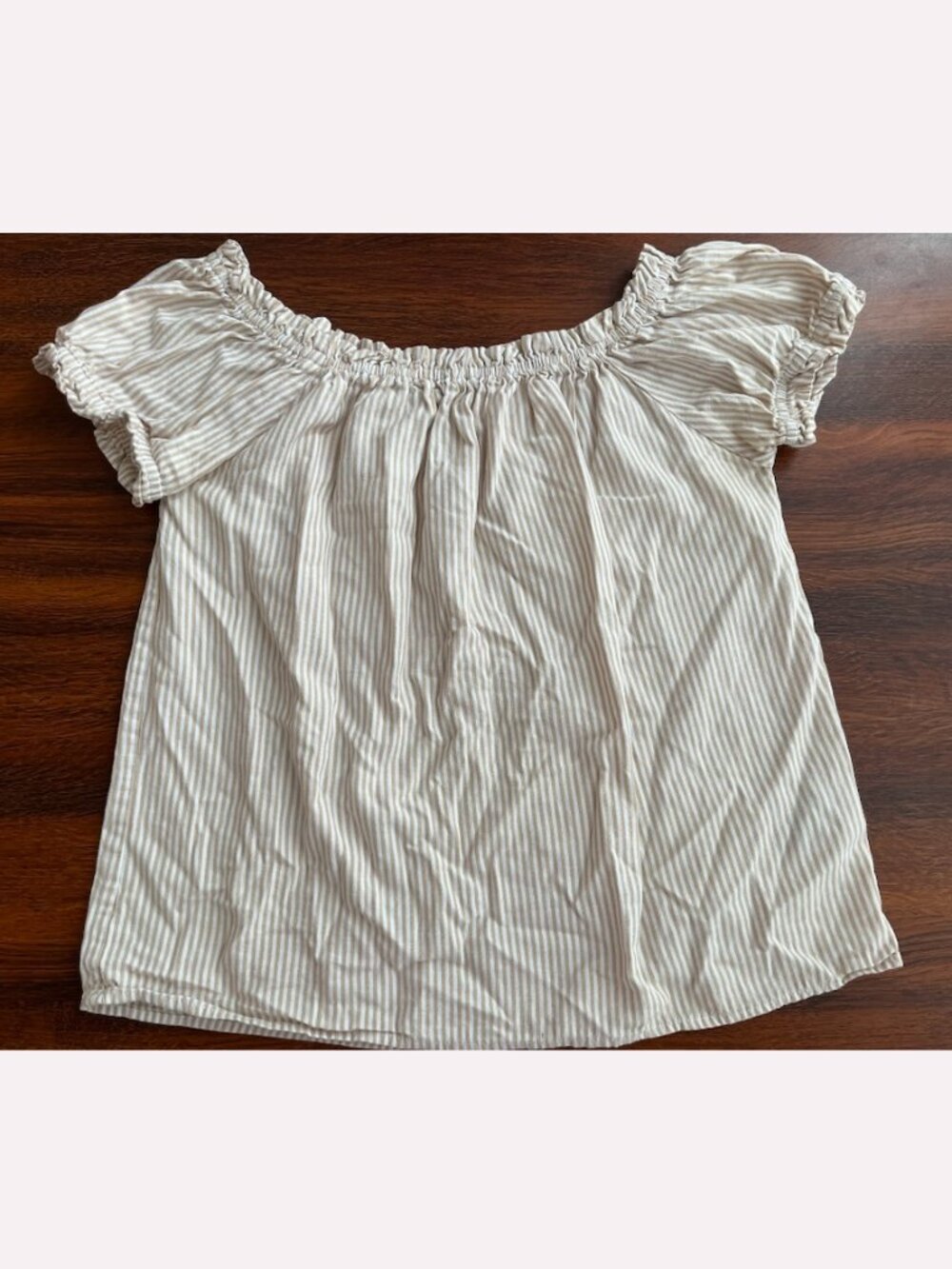 Simons Scoop Neck Bubble Sleeve Blouse XS Yellow and White